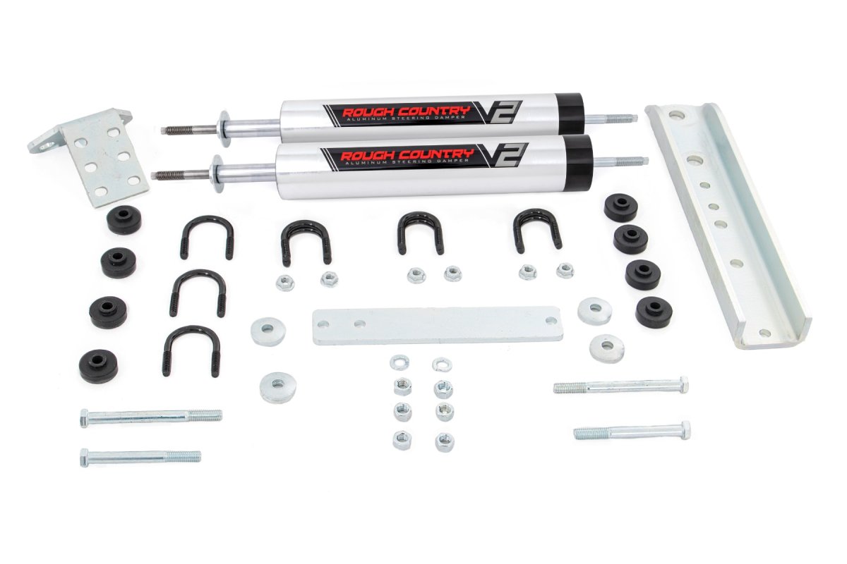 Ford Bronco Steering Stabilizer - Dual - Rough Country - V2 - '80-'96
